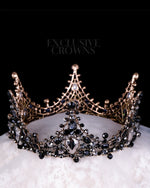 Load image into Gallery viewer, Vintage Black Crystal Tiara Crown - Rhinestone Exclusive Crowns
