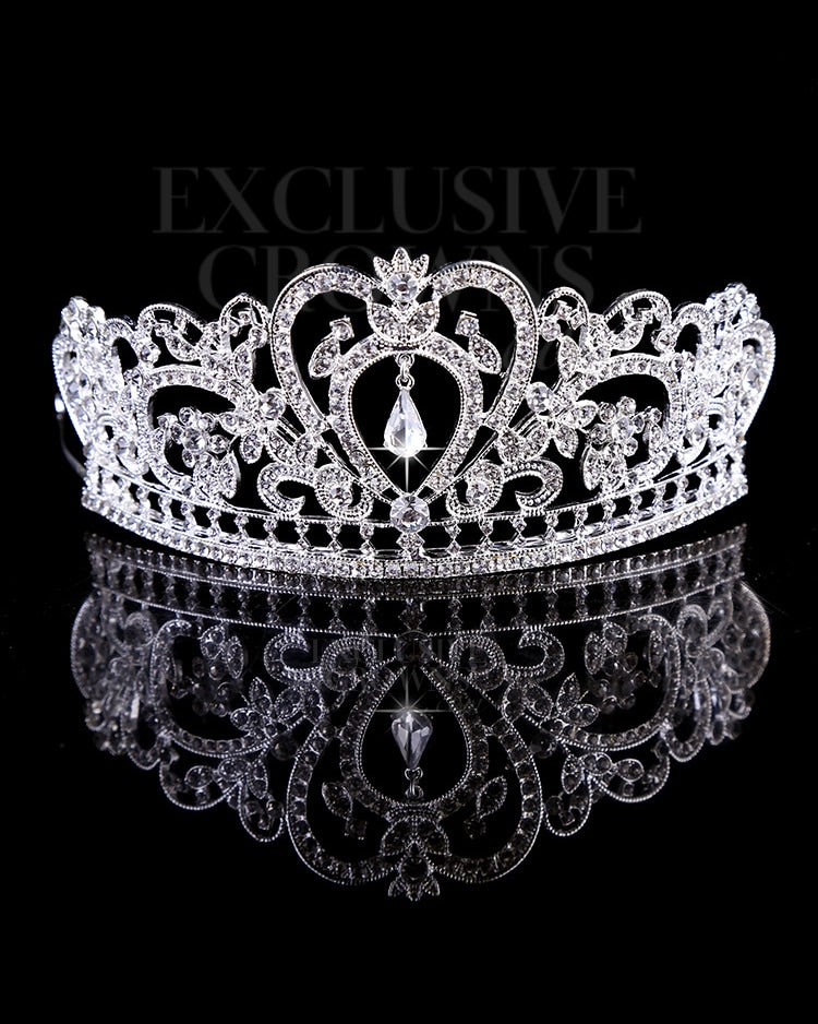 Bridal Rhinestone Tiara Love Gold & Silver - Rhinestone Exclusive Crowns