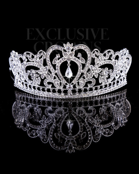 Bridal Rhinestone Tiara Love Gold & Silver - Rhinestone Exclusive Crowns