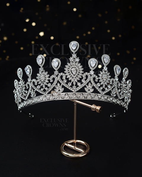 European Bridal Exclusive Tiara - Rhinestone Exclusive Crowns