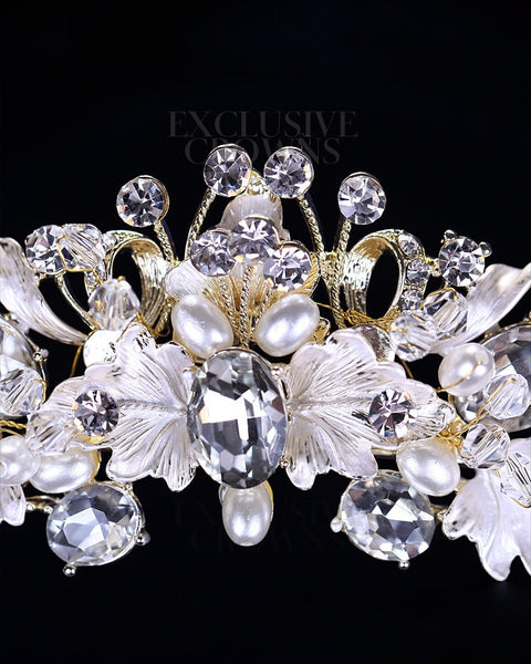 Exclusive Flower Crystal Tiara - Rhinestone Exclusive Crowns