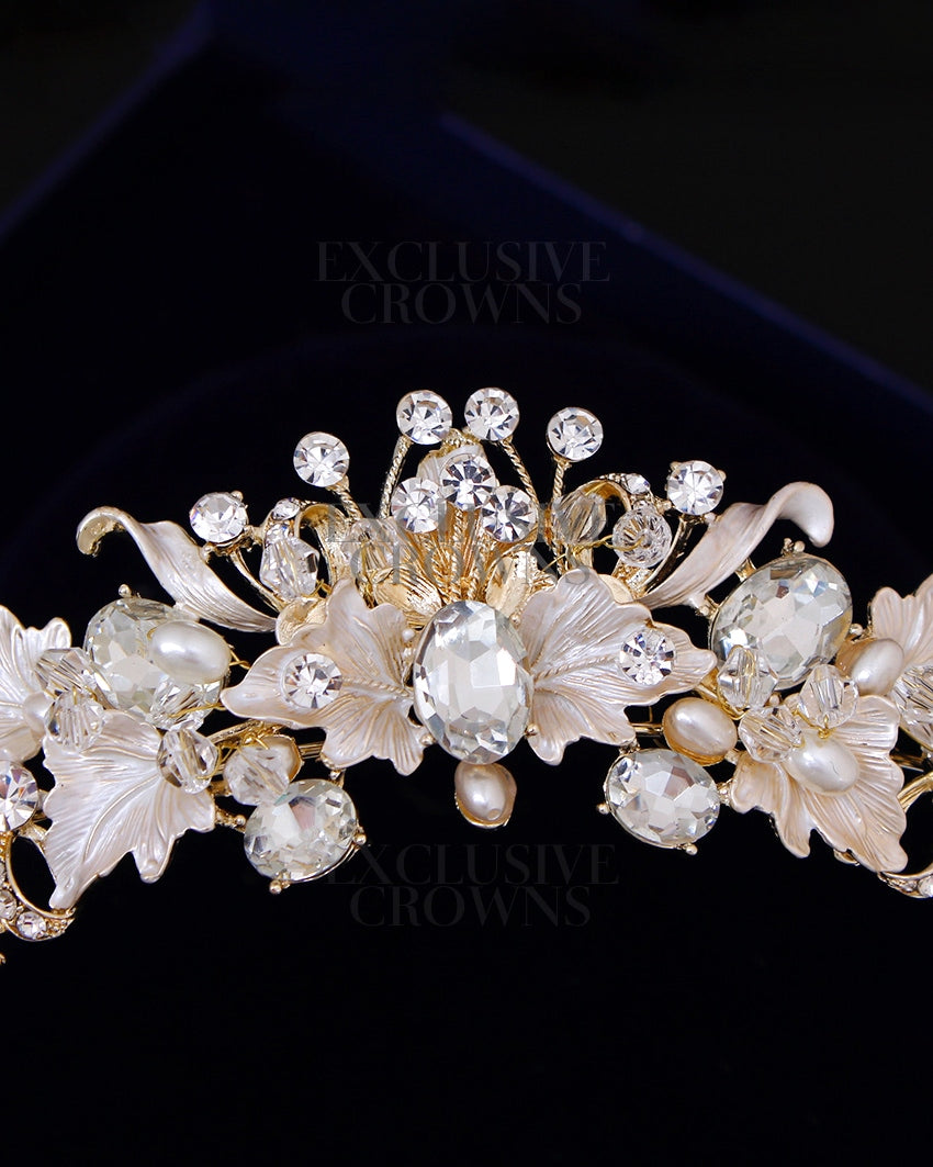 Exclusive Flower Crystal Tiara - Rhinestone Exclusive Crowns