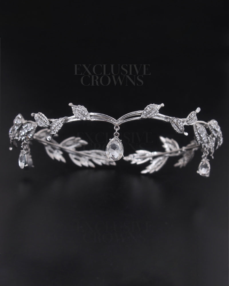 Bridal Tiara Head Chains Stone Silver - Rhinestone Exclusive Crowns