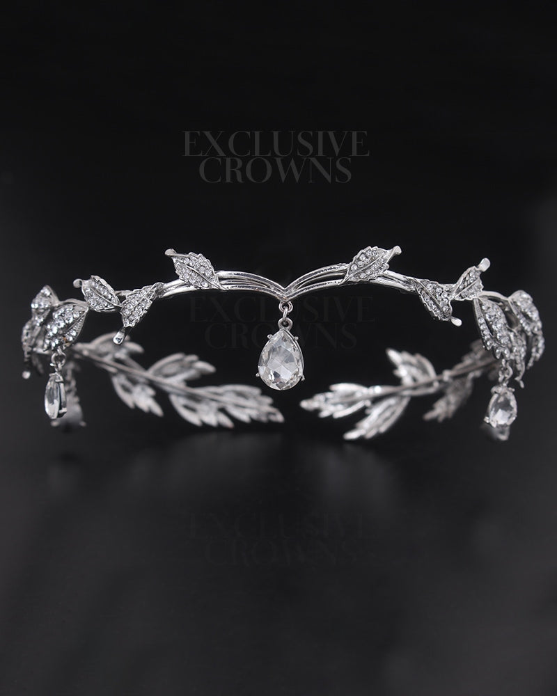 Bridal Tiara Head Chains Stone Silver - Rhinestone Exclusive Crowns