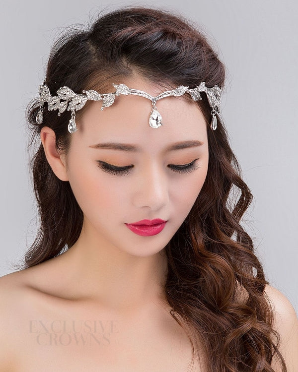 Bridal Tiara Head Chains Stone Silver - Rhinestone Exclusive Crowns