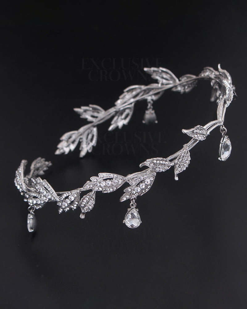 Bridal Tiara Head Chains Stone Silver - Rhinestone Exclusive Crowns