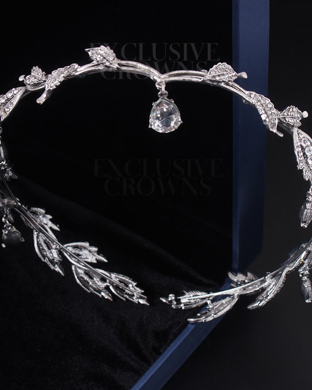 Bridal Tiara Head Chains Stone Silver - Rhinestone Exclusive Crowns