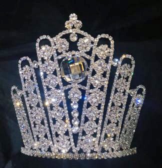 Mila Series-6″ Rhinestone Crown Silver