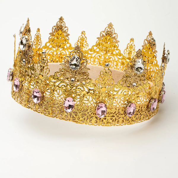 Gold Mens Crown Wedding Crown Crystal Crown Baroque Crown Medieval Crown Gold Crown