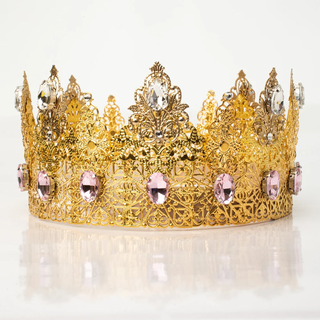 Gold Mens Crown Wedding Crown Crystal Crown Baroque Crown Medieval Crown Gold Crown