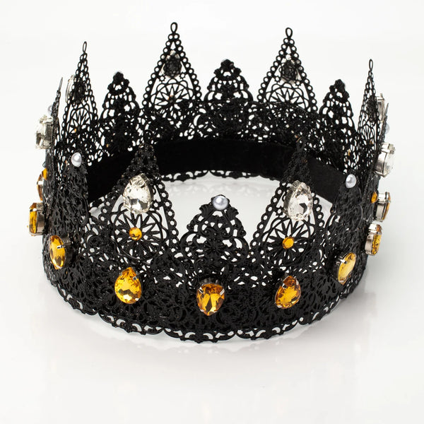 Golden Black Crown King Crown Black Mens Crown Gothic Black Gothic crown Halo Crown Mens Crown