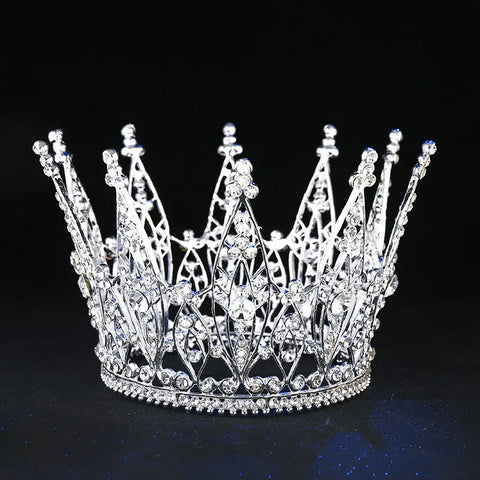 Fashion Pageant Bride Tiara Rhinestone Crown hair accessories Wedding hair jewelry Show dress Headdress Queen Diadem Prom